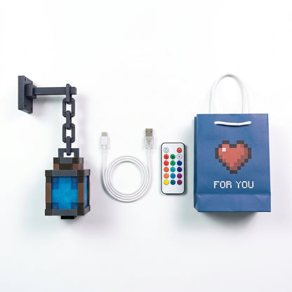 Hanging Pixel Lantern | Chain & Wall Mount