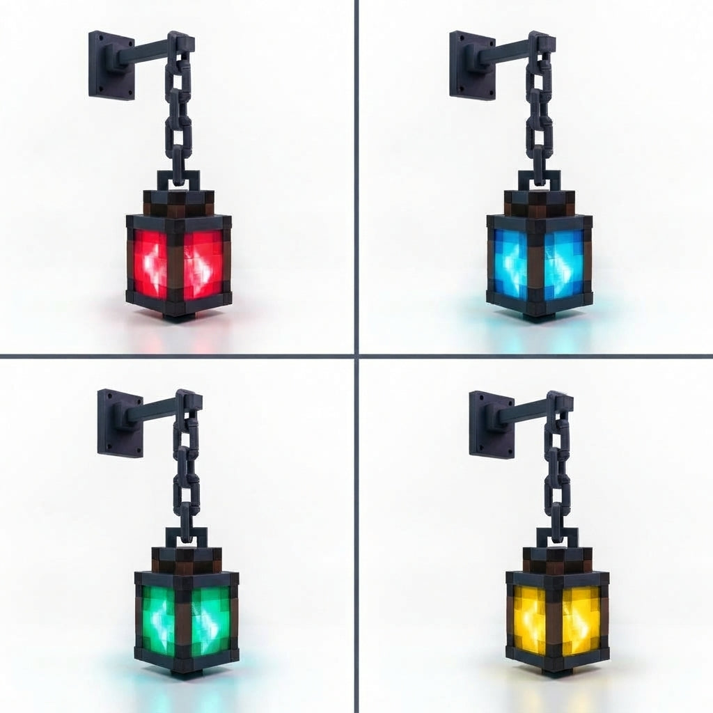 Hanging Pixel Lantern | Chain & Wall Mount