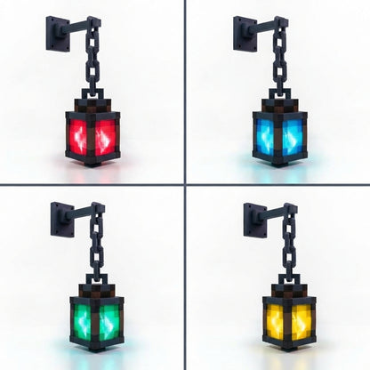 Hanging Pixel Lantern | Chain & Wall Mount
