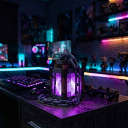 Hanging Pixel Lantern | Chain & Wall Mount