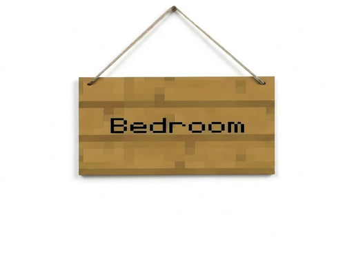 Pixel Wood Sign – Bedroom