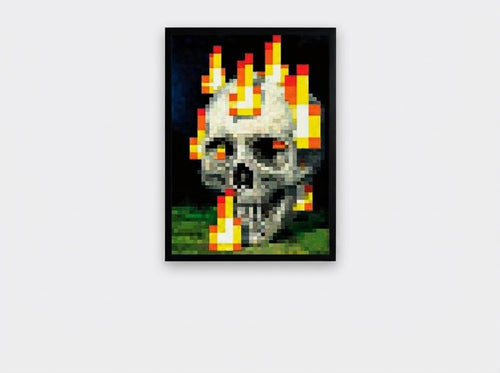 Pixel Skull Wall Art | Framed Edition