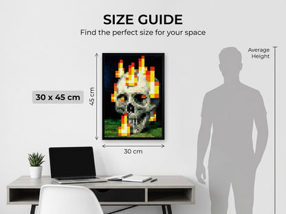 Pixel Skull Wall Art | Framed Edition