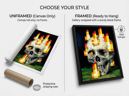 Pixel Skull Wall Art | Framed Edition